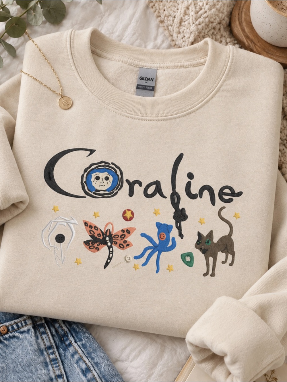 Gildan Coraline Sweatshirt, Coraline Movie Sweatshirt